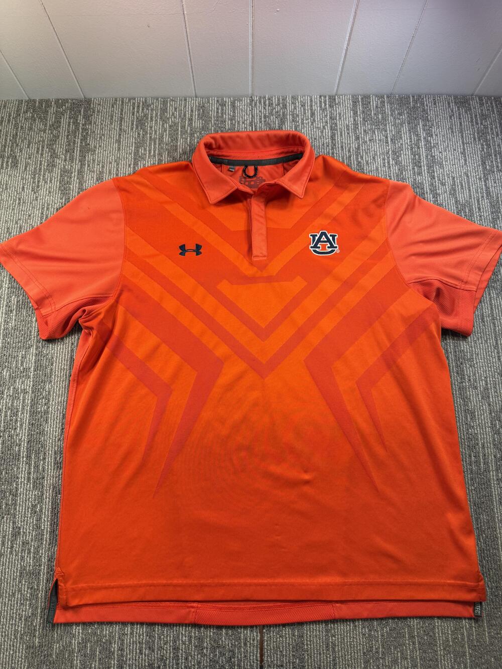 Auburn Tigers Polo Shirt Mens XL Orange NCAA Football Under Armour Performance